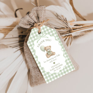 Einfache Wasserfarbe Teddybär-Baby-Party Geschenkanhänger