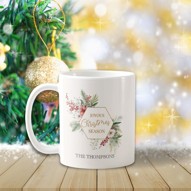 Einfache Wasserfarbe Winter Botanischer weißer Url Kaffeetasse (Von Creator hochgeladen)