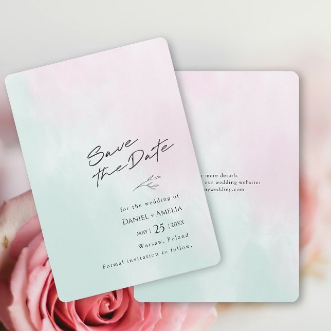 Einfache Wasserfarbensehen speichern Sie die Datum Save The Date (Watercolor Wedding Save The Date Card)