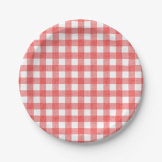 Einfache Wassermelone Gingham Pappteller