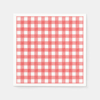 Einfache Wassermelonen-Gingham-Papierservietten Serviette