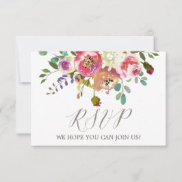 Einfache Watercolor Bouquet Website RSVP-Karte RSVP Karte