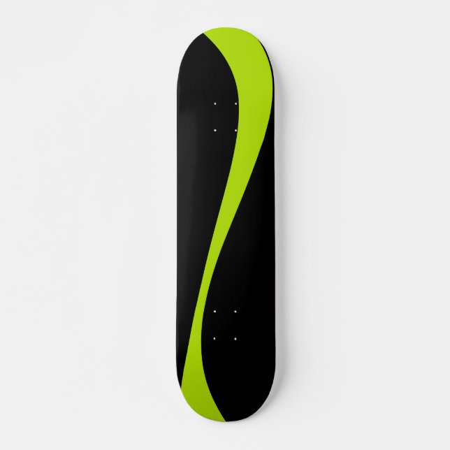 Einfache Waves 2 in Kalkgrün und Schwarz Skateboard (Vorne)