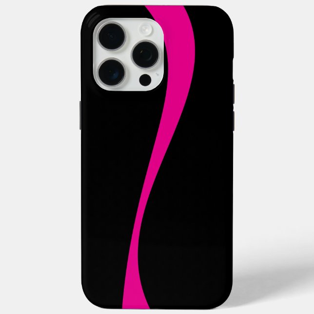 Einfache Waves 2 in Magenta und Schwarz Case-Mate iPhone Hülle (Rückseite)