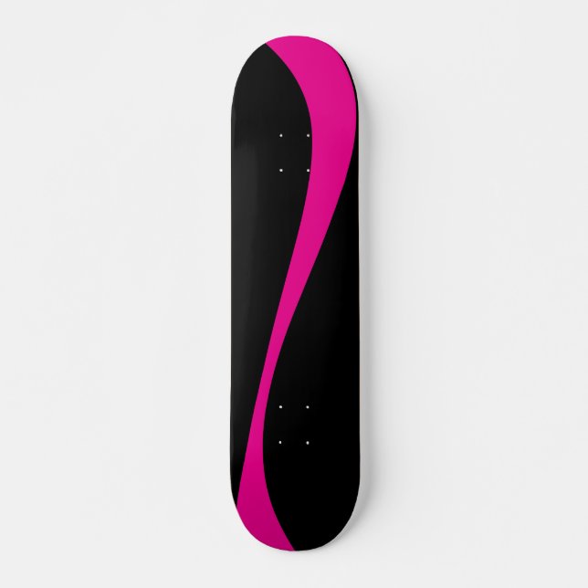 Einfache Waves 2 in Magenta und Schwarz Skateboard (Vorne)