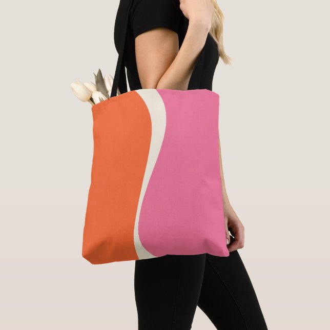 Einfache Waves 2 in Rosa, Orange und Creme (Von Nahem)