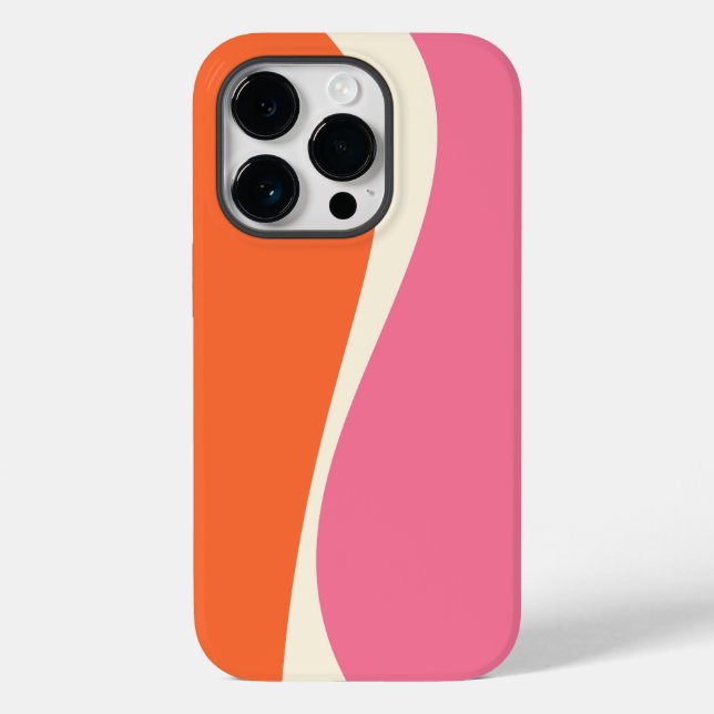 Einfache Waves 2 in Rosa, Orange und Creme Case-Mate iPhone Hülle (Rückseite)