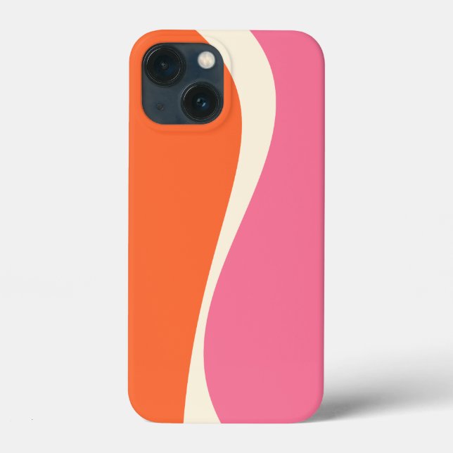 Einfache Waves 2 in Rosa, Orange und Creme Case-Mate iPhone Hülle (Rückseite)
