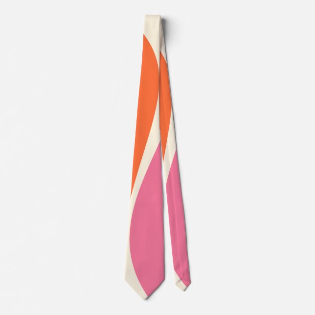 Einfache Waves 2 in Rosa, Orange und Creme Krawatte (Vorderseite)