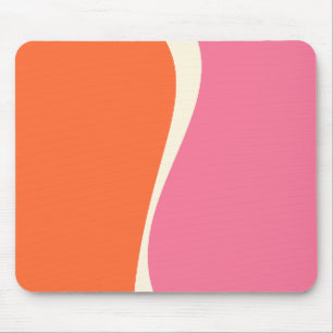 Einfache Waves 2 in Rosa, Orange und Creme Mousepad