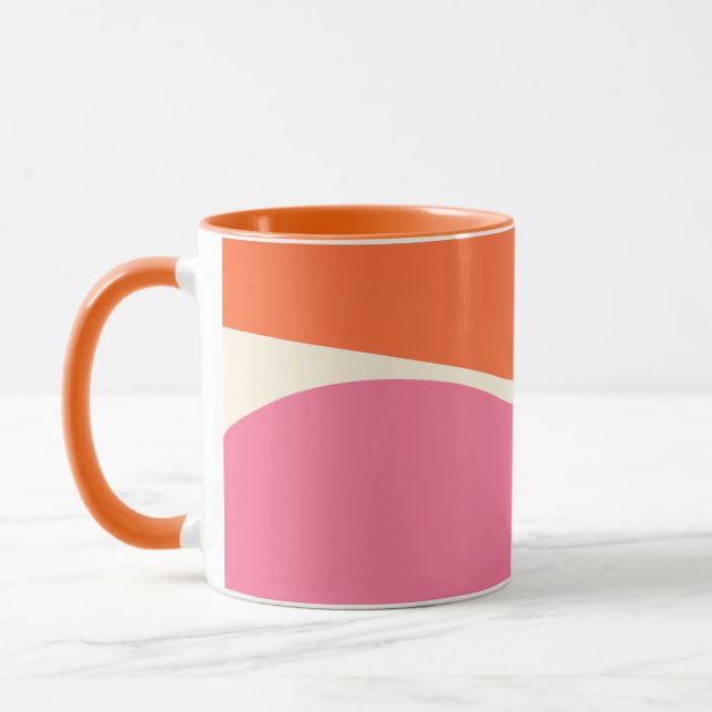 Einfache Waves 2 in Rosa, Orange und Creme Tasse (Links)