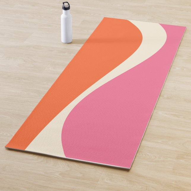 Einfache Waves 2 in Rosa, Orange und Creme Yogamatte (Beispiel)