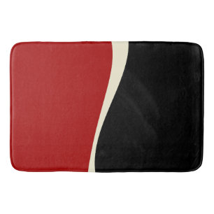 Einfache Waves 2 in Rot und Creme Badematte