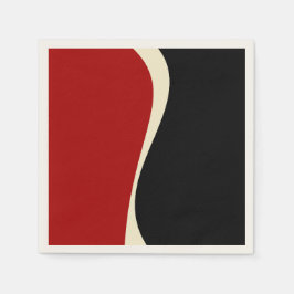 Einfache Waves 2 in Rot und Creme Serviette