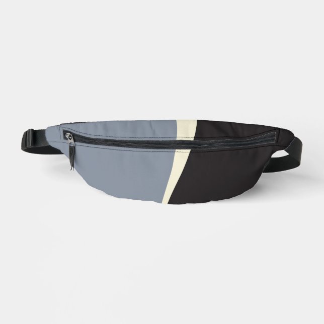 Einfache Waves 2 in Schwarz, Grau und Creme Bauchtasche (Vorderseite)