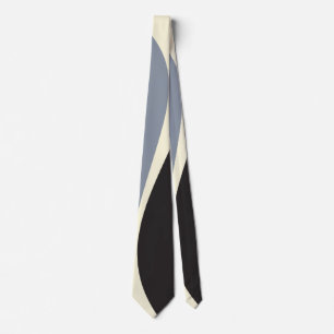 Einfache Waves 2 in Schwarz, Grau und Creme Krawatte