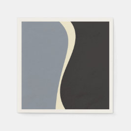 Einfache Waves 2 in Schwarz, Grau und Creme Serviette