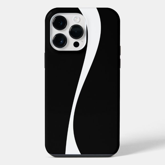 Einfache Waves 2 - Schwarz und Weiß iPhone Hülle (Rückseite)
