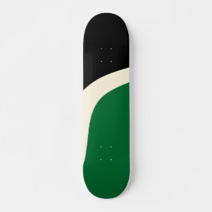 Einfache Waves 3 in Grün, Creme und Schwarz Skateboard