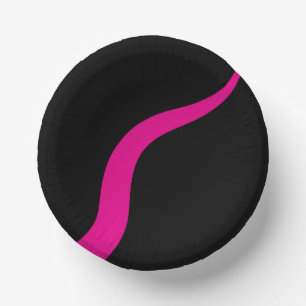 Einfache Waves 3 in Magenta und Schwarz Pappteller
