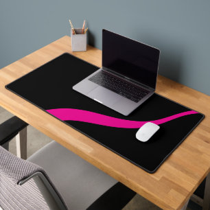Einfache Waves 3 in Magenta und Schwarz Schreibtischunterlage