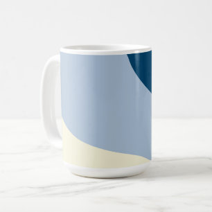Einfache Waves - dunkelblau, hellblau und creme Kaffeetasse