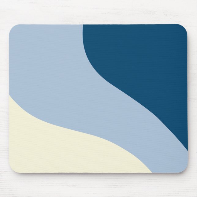 Einfache Waves - dunkelblau, hellblau und creme Mousepad (Vorne)