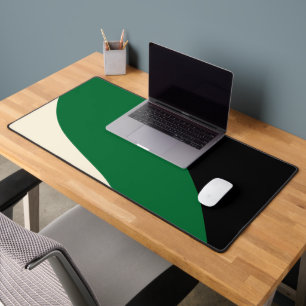 Einfache Waves - Grün, Creme und Schwarz Schreibtischunterlage