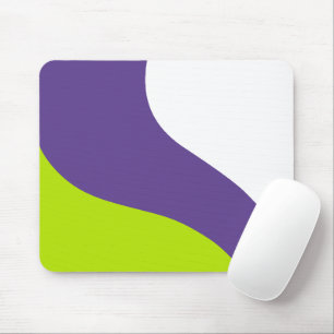 Einfache Waves in Kalkgrün und Lila Mousepad