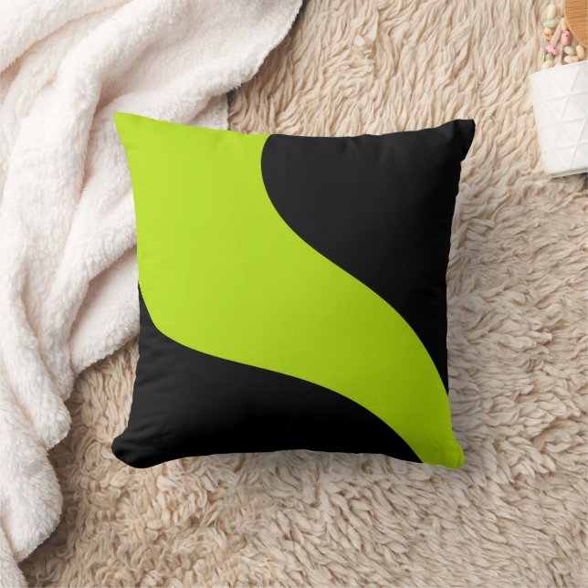 Einfache Waves in Lime Green Kissen (Decke)