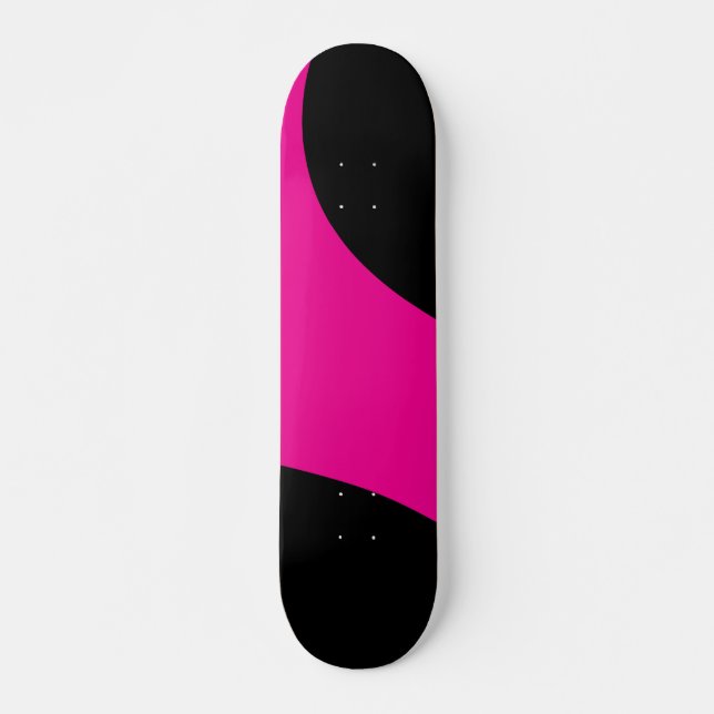 Einfache Waves in Magenta und Schwarz Skateboard (Vorne)