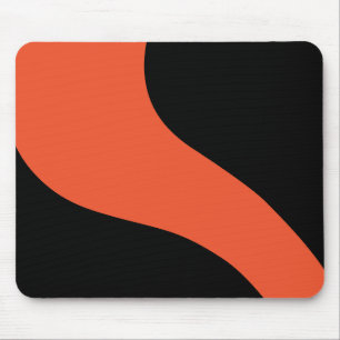 Einfache Waves in Schwarz und Orange Mousepad