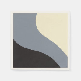 Einfache Waves - Schwarz, Grau und Creme Serviette