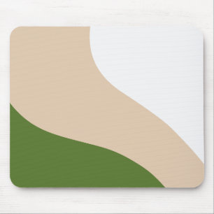 Einfache Waves - Weiß, Sand und Palmgrün Mousepad