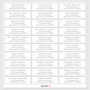Einfache Wedding Guest Address Labels