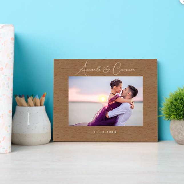 Einfache Wedding Monogram Laser Etched Picture Fra Geätzte Rahmen (Von Creator hochgeladen)