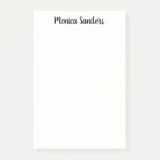 Einfache weibliche Girly Moderne Schwarze Schrift Post-it Klebezettel (Vorderseite)