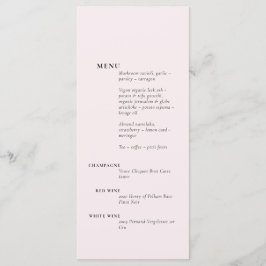 Einfache weiche Blüte Elegante Romantische Solid B Menükarte