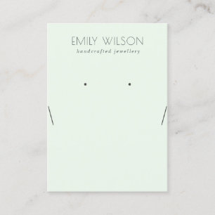 Einfache weiche grüne Aqua Necklace Earring Displ Visitenkarte