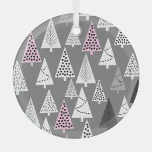 Einfache Weihnachten: Abstraktes Baummuster Ornament Aus Glas