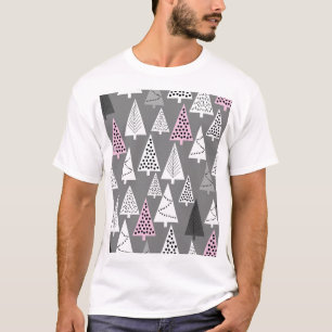 Einfache Weihnachten: Abstraktes Baummuster T-Shirt