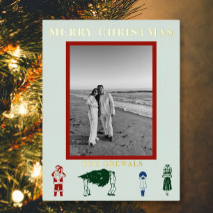 Einfache Weihnachten Folien Feiertagspostkarte