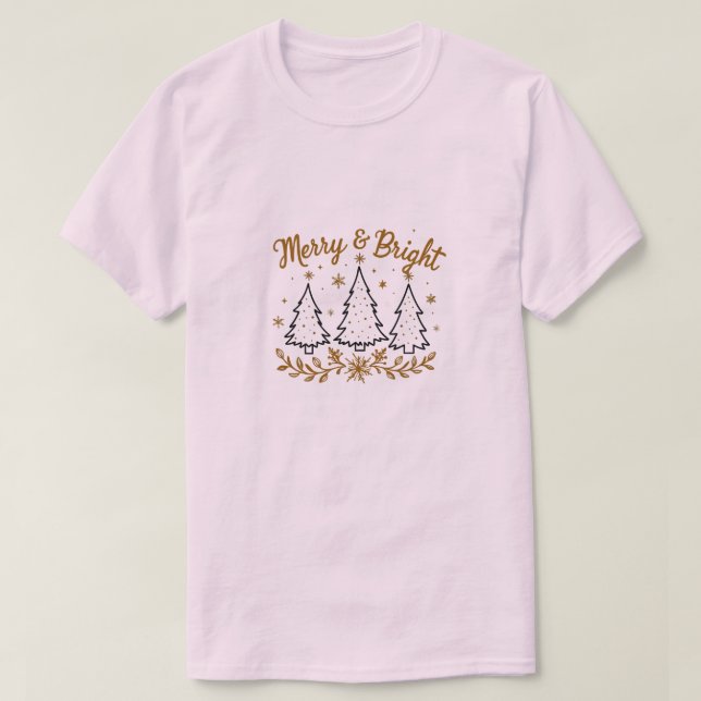 Einfache Weihnachten und Schneeflocken - Merry & B T-Shirt (Design vorne)