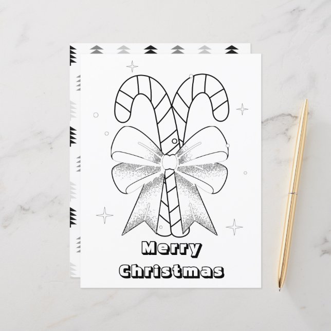 Einfache Weihnachts-Farbseite für Kinder (Vorderseite/Rückseite Beispiel)