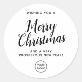 Einfache Weihnachts-Firmenlogos Weißes Geschenk Runder Aufkleber