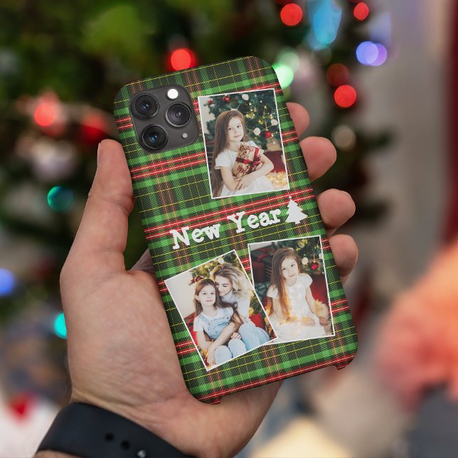 Einfache Weihnachts Foto Collage iPhone Case (Von Creator hochgeladen)