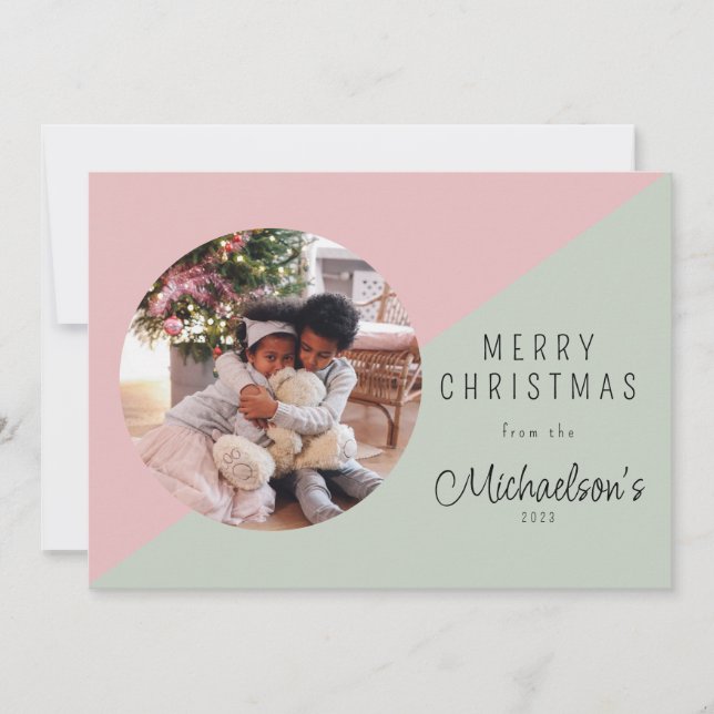 Einfache Weihnachts-Foto-Weihnachtskarte Feiertagskarte (Vorderseite)