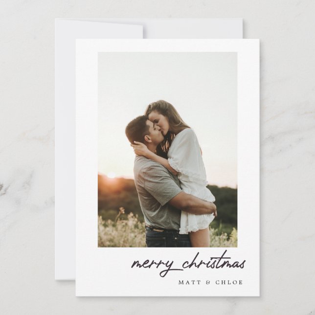 Einfache Weihnachts-Fotokarte Feiertagskarte (Vorderseite)