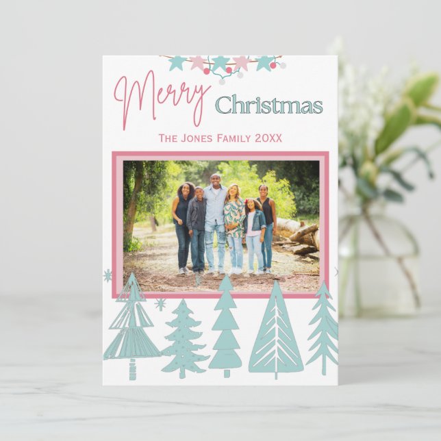 Einfache Weihnachts-Grußkarte Feiertagskarte (Stehend Vorderseite)