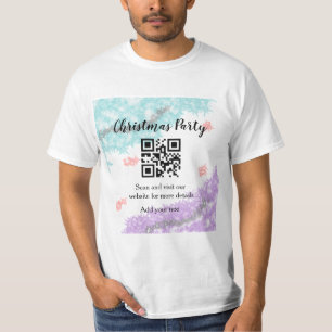 Einfache Weihnachts-Party-Website Strichcode QR Na T-Shirt